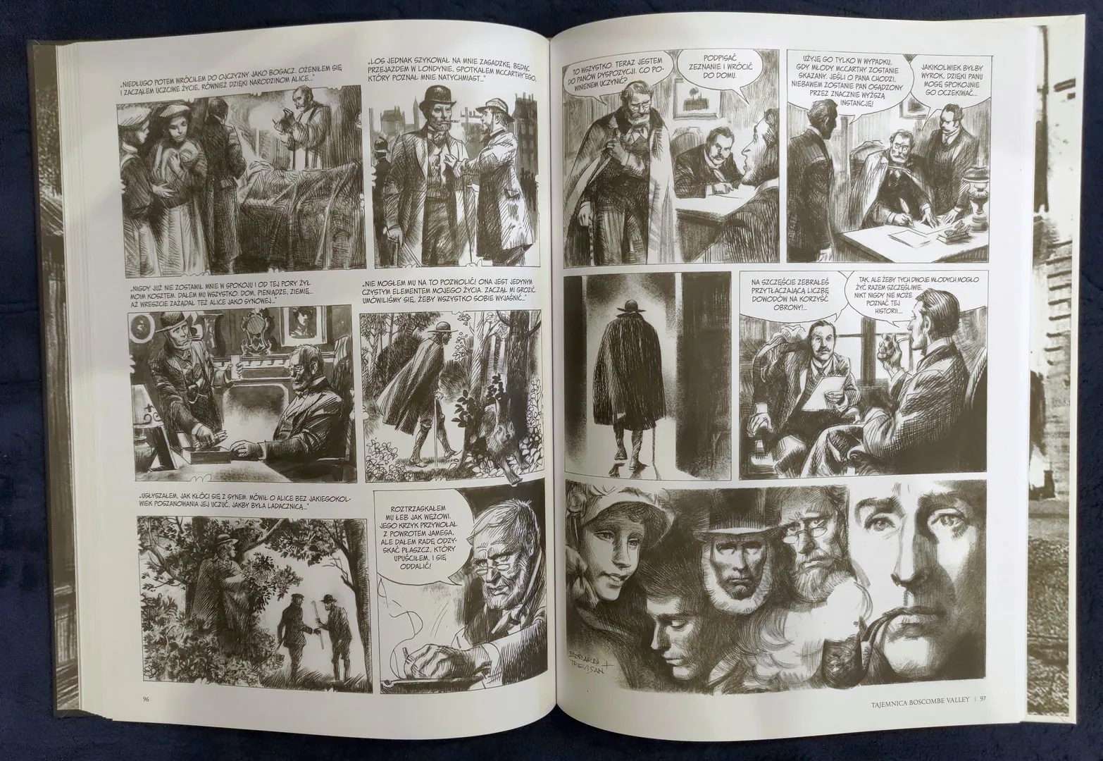 strona komiksu „Przygody Sherlocka Holmesa”
